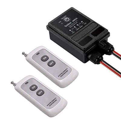 Abbildung von ZHOFONET 12v Funkschalter,984ft Langstrecken,IP65 Wasserdicht Fernschalter,DC 12V/24V/48V/72V/40A Funk Fernbedienung Relais für Rolltorschleusen,Pumpen Leuchten und Diebstahl warnanlagen