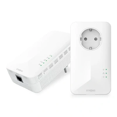Abbildung von STRONG Powerline WiFi 1000 Duo, Mbit/s, Highspeed WLAN Adapter, bis zu 300 m Reichweite, PowerLAN Set, Internet über Steckdose, Hotspot Ethernet Anschluss