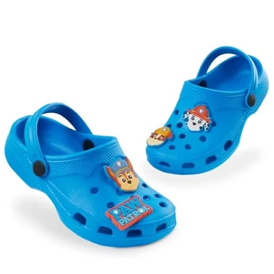 Abbildung von PAW PATROL Clogs Kinder, Gartenschuhe mit abnehmbaren Anhängern Geschenke für Jungs (Blau, 28 EU)