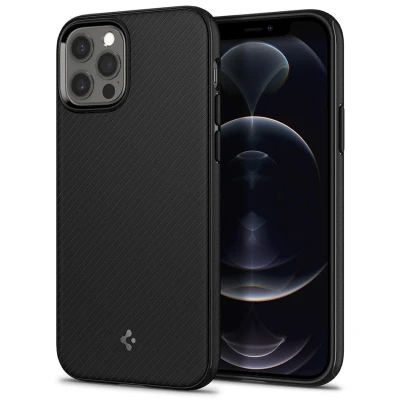 Abbildung von Spigen Mag Armor Kunststoff Back Cover Schwarz Apple iPhone 12/12 Pro