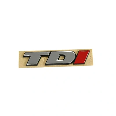 Abbildung von Volkswagen 7D0853675CEQW Schriftzug TDI Heckklappe Emblem Logo, chrom/rot