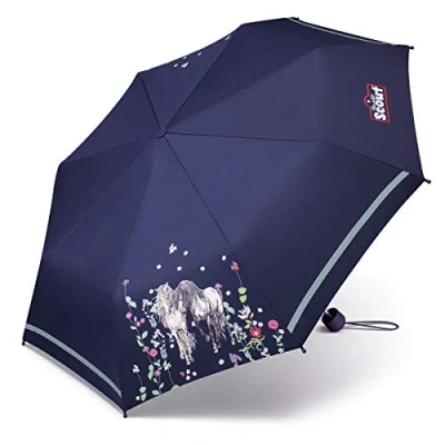 Abbildung von Scout Kinder Taschenschirm mit reflektierenden Streifen Lilac Unicorn