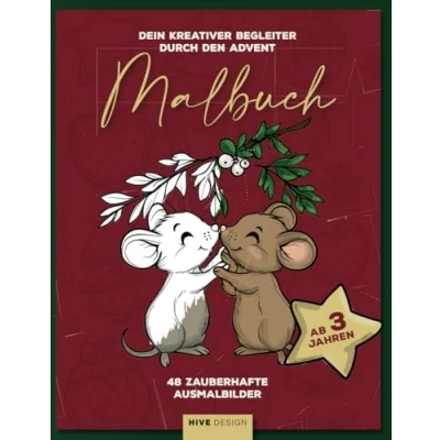 Abbildung von Dein kreativer Begleiter durch den Advent Malbuch: 48 zauberhafte Ausmalbilder