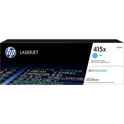 Abbildung von HP 415X (W2031X) Cyan Original Toner mit hoher Reichweite für LaserJet Pro M454, M479, XL