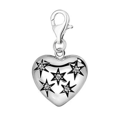 Abbildung von Quiges Charms Anhänger Versilbert Herz Damen Schmuck für Bettelarmband