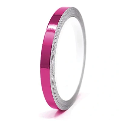 Abbildung von 8,5 Meter Glanz Zierstreifen Auto Motorrad Boot Modellbau Silber Chrom Finest Folia Dekorstreifen Seitenstreifen Klebestreifen (Chrom Pink, 6mm Breite)