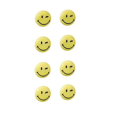 Abbildung von FRANKEN Happy Magnets, Magnete mit Smiley rund, 8 Stück, Hochwertige Haftmagnete für Büro, Haushalt, Werkstatt, ideal Whiteboards, Kühlschrank, Plantafeln oder Schaukästen, 20 mm, Gelb, HM20S/8