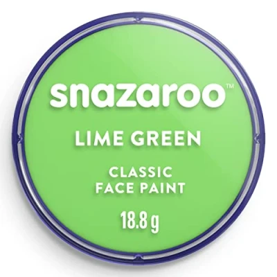 Abbildung von Snazaroo 1118433 Schminkfarbe Limettengrün, 18ml Topf hautfreundliche Gesichtschminke auf Wasserbasis, wasservermalbar, parabenfrei, Face &amp; Bodypaint Farbe für Kinder Erwachsene