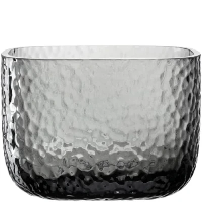 Abbildung von LEONARDO HOME Martello Vase, 1 Stück, vielseitige stilvolles Dekorationsstück mit haptischer Oberfläche, Zeitlose Pflanzenschale, einzigartige Blumenvase, Höhe 13 cm, grau, 033197