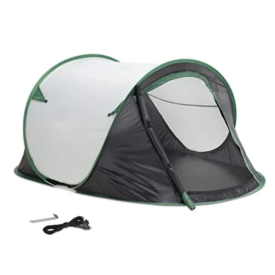 Abbildung von JEMIDI Pop Up Zelt für 2 Personen Wurfzelt wasserdicht Mann Campingzelt Trekkingzelt Strandzelt Festival Angel kleines Packmaß schnellaufbau