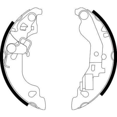 Abbildung von HELLA 8DB 355 002 571 Bremsbacken 180 32 mit Handbremshebel FIAT: Punto II Hatchback
