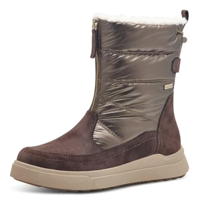 Abbildung von Jana Damen Winterstiefel ohne Absatz Wasserabweisend Vegan, Braun (Mocca/Gold), 40 EU