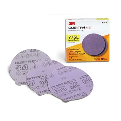 Abbildung von Cubitron II 3M Stikit Disc 775L, 87430, Multipack, 5 Zoll x NH, 240+, 320+, 400+ Beschichtung, Schnittwinkel, Flöte, Lila