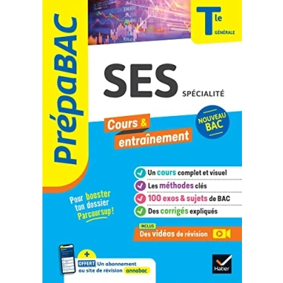 Abbildung von Prépabac SES Tle générale (spécialité) Bac 2025: cours, méthodes &amp; sujets corrigés (programme de Terminale)