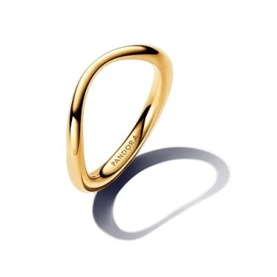Abbildung von PANDORA Essence Organisch Geformter Bandring aus Sterling Silber mit vergoldeter Metalllegierung, Größe: 58, 163314C00 58