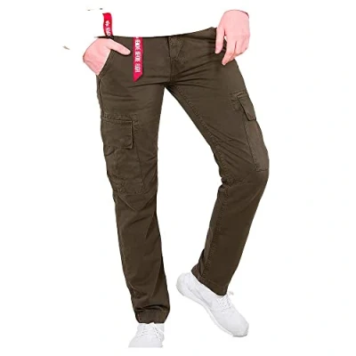 Abbildung von Alpha Industries Agent Jeans Relaxed Fit, Herren, Größe: 36, Black oliv