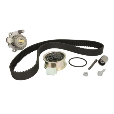 Abbildung von HEPU PK05541 Wasserpumpe + Zahnriemensatz ohne Spanndämpfer, Spannrolle 120 VOLKSWAGEN: Polo IV Hatchback, III Lupo / 3L