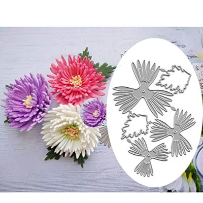Abbildung von Chrysanthemen Blumen Metall Stanzformen, Rosen, Gänseblümchen, Blätter, Stanzschablonen für DIY Scrapbooking, Alben, dekorative Präge Papierformen Kartenherstellung