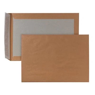 Abbildung von POSTHORN Papprückwandtaschen B4 (100 Stück), haftklebende Versandtasche mit Papprückwand, braune Versandtaschen Papprückwand aus Graupappe 450g/m², 353 x 250 mm, 120g/m²