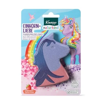 Abbildung von Kneipp naturkind Einhornliebe Farbsprudelbad mit viel Liebe speziell für Kinder entwickelt bewahrt die zarte Kinderhaut vor dem Austrocknen Erdbeerduft 1 Stück