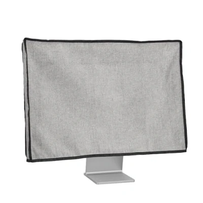 Abbildung von kwmobile Leinen Hülle kompatibel mit 31 32&quot; Monitor Schutzhülle Staubschutz Abdeckhaube für PC Bildschirm Computer Screen Cover Staubhaube Haube in Hellgrau