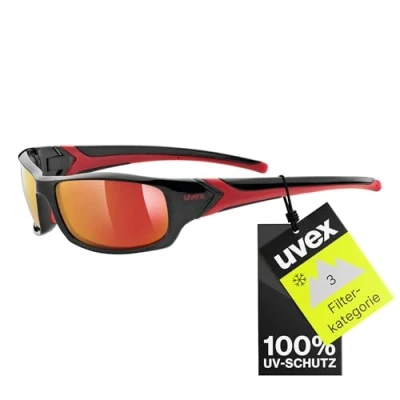 Abbildung von uvex Unisex Erwachsene, sportstyle 211 Sportbrille, black red/red, one size