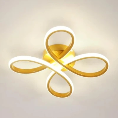 Abbildung von Comely LED Deckenleuchte, 30W 3375LM 30cm Modern Deckenlampe Deckenbeleuchtung für Wohnzimmer Schlafzimmer Esszimmer, Neutrales Licht 4500K, Gold
