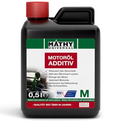 Abbildung von MATHY M Motoröl Additiv (500 ml) Verschleißschutz &amp; Reinigung für Motoren aller Art Motor Öl Zusatz Diesel/Benzin/Gas