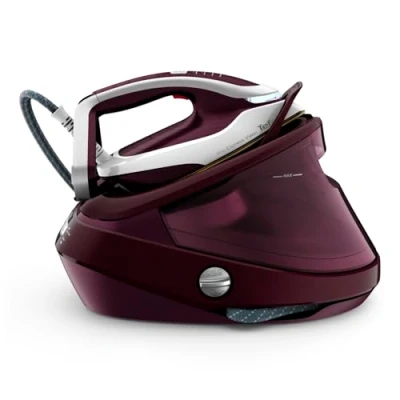 Abbildung von Tefal GV9810 Pro Express Vision Dampfbügelstation Smart LED Leuchte am Bügeleisen leistungsstarker 8,3 Bar Druck 180 g/Min. Dampf 680 extra Dampfstoß Anti Kalk System Rot/Weiß