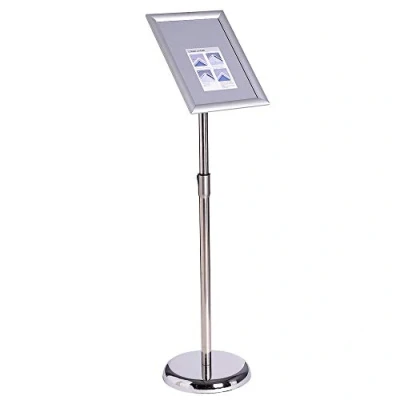 Abbildung von VAIIGO Infoständer Höhenverstellbar Aluminium DIN A4 Plakatständer Informationsständer Präsentationsständer Werbeständer (Silber, A4)