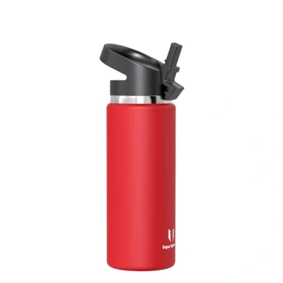Abbildung von Super Sparrow Trinkflasche Edelstahl 750ml Breite Öffnung SwivelSip Thermosflasche BPA Frei Thermoskanne, Ergonomisch Trinkflaschen Strohhalm für Sport, Travel, Schule, Outdoor