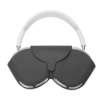 Abbildung von kwmobile Hülle kompatibel mit Apple Airpods Max Case Kopfhörer Tasche Etui aus Silikon Cover in Schwarz
