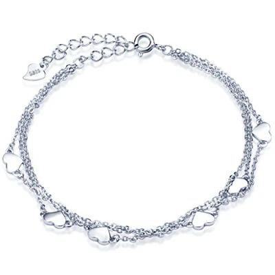 Abbildung von Unendlich U Modisch Engelsflügel Herz Damen Halskette 925 Sterling Silber Zirkonia Anhänger Verstellbare Kette, Rosegold