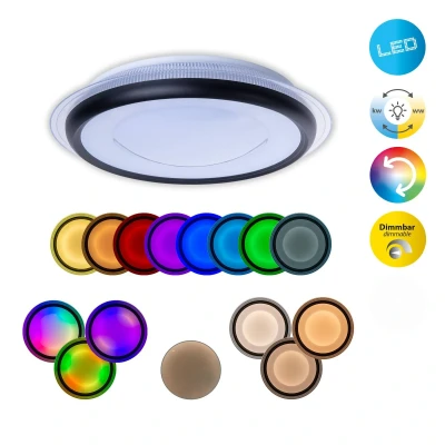 Abbildung von näve LED Deckenleuchte »Canna«, 1 flammig, inkl.CCT / RGB Farbwechsler, Infrarot Fernbedienung, dimmbar, d:45cm