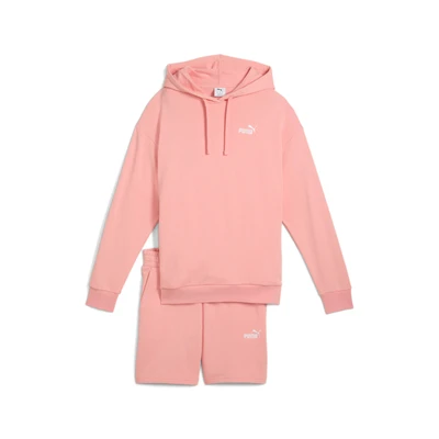 Abbildung von Puma Short Hooded Relaxed SUIT SET Trainingsanzug, Damen, Größe: XL, Pink fruit