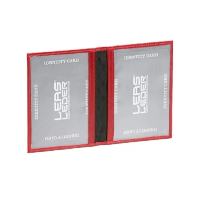 Abbildung von LEAS Ausweismappe &amp; hülle mit 2 Sichtfenstern Echt Leder, rot/Cherry Card Collection
