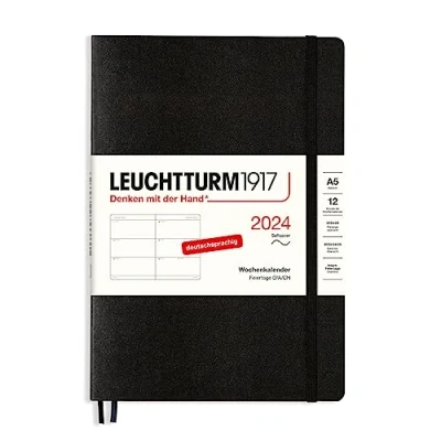 Abbildung von LEUCHTTURM1917 367665 Wochenkalender Medium (A5) 2024, Softcover, Schwarz, Deutsch, 12 Monate