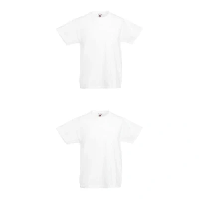 Abbildung von GIDUTEX 2er Pack Kinder Tshirts by Fruit of The Loom Original T Unisex (DE/NL/SE/PL, Numerisch, 140, Regular, 2, Weiß)