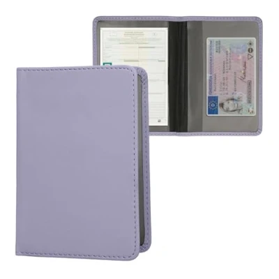 Abbildung von kwmobile Fahrzeugschein Hülle mit Kartenfächern Kunstleder Etui Tasche für Auto Zulassungsbescheinigung Führerschein Pastell Lavendel