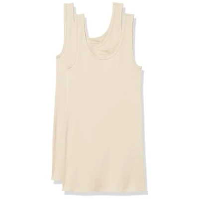 Abbildung von Amazon Essentials Damen Tanktop schlanke Passform, 2er Pack, Helles Kamelbraun, XS