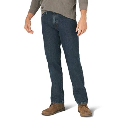 Abbildung von Wrangler Authentics Herren Klassische Baumwolljeans mit 5 Taschen, Normale Passform Jeans, Storm, 33W / 30L