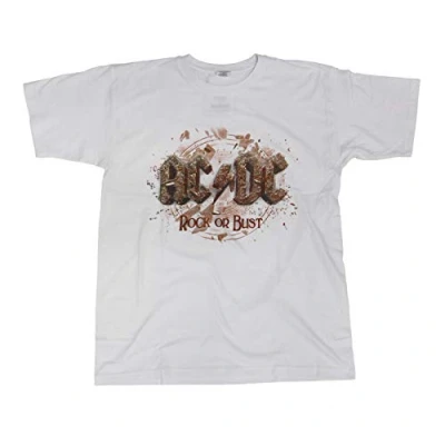 Abbildung von AC/DC Herren Rock or Bust T Shirt, Weiß, XL