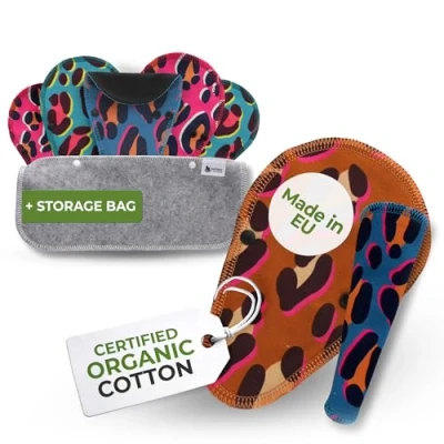 Abbildung von Slipeinlagen waschbar bio Baumwolle TANGA; 7 Pack (Größe S) STRING Waschbare dünn MADE IN EU; wiederverwendbare Stoff Slipeinlagen; Washable Panty Liners für Ausfluss; NICHT bei Periode