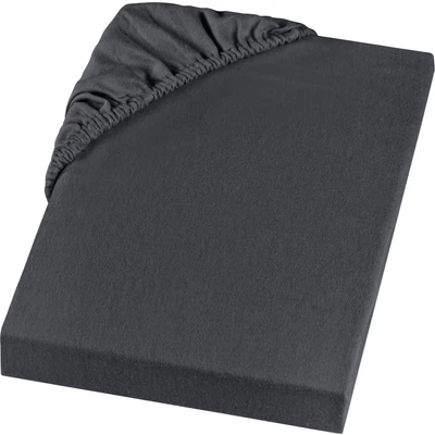 Abbildung von Setex Feinbiber Bettlaken mit Gummizug kuschelig weich Biber Spannbettlaken aus 100% Baumwolle rundum Spanngummi Bettwäsche ganzjährig Betttuch 180x200 cm Schwarz