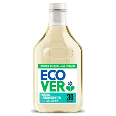 Abbildung von Ecover Waschmittel Universal Hibiskus &amp; Jasmin (1,5 L/30 Waschladungen), Flüssigwaschmittel mit pflanzenbasierten Inhaltsstoffen, pflegendes Vollwaschmittel für Erhalt und Schutz der Kleidung
