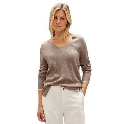 Abbildung von Street One MIT V Ausschnitt Strickpullover, Damen, Größe: 38, Beige