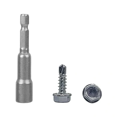 Abbildung von 100 Stück DIN 7504 K Stahl verzinkt 4,8 x 16 mm Schrauben selbstbohrende Blechschraube Sechskantscheibe selbstschneidend (100, mm)