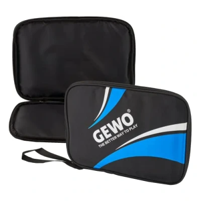 Abbildung von GEWO Einzelhülle Master Robuste Tischtennisschläger Hülle für einen Schläger Nylon Tischtennis Tasche mit gepolstertem Schlägerfach Rundum Schlägerschutz Trageschlaufe, 32cm, blau