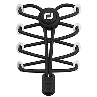 Abbildung von RJ Sport Elastische Schnürsenkel ohne binden mit Schnellverschluss Schnellschnürsystem für einzigartigen Komfort, perfekten Sitz und starken Halt(Schwarz)