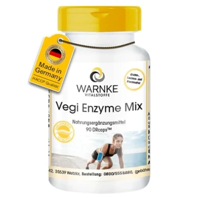 Abbildung von Enzym Komplex Kapseln vegan Verdauungsenzyme Mix Bromelain, Papain, Amylase, Lipase, Protease und Rutin 90 Warnke Vitalstoffe Deutsche Apothekenqualität